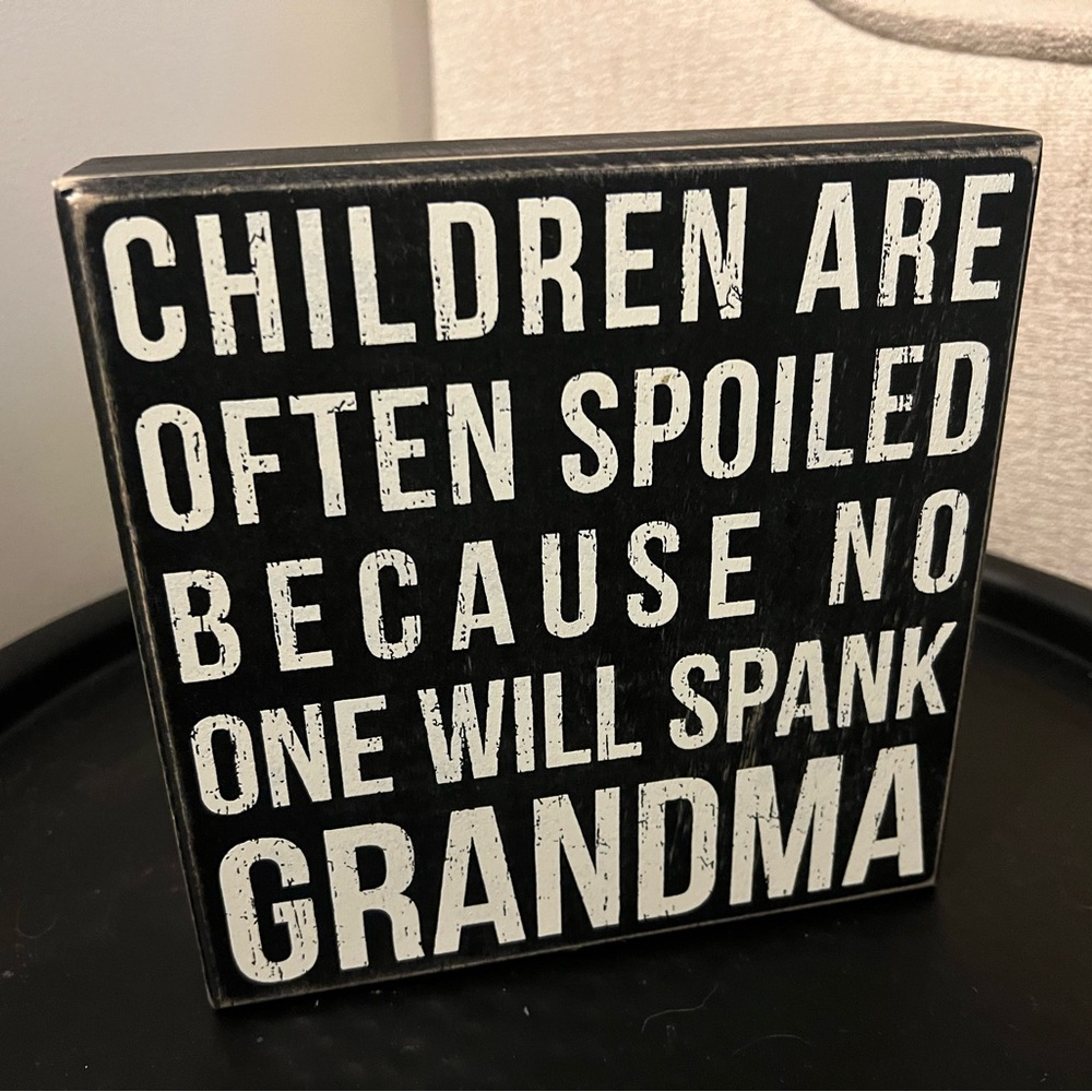 Black White Rustic Grandma Box Sign Gift Decor